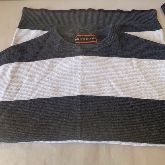 Mott & Grand Men’s Sweater Small Grey/White - Picture 5 of 7